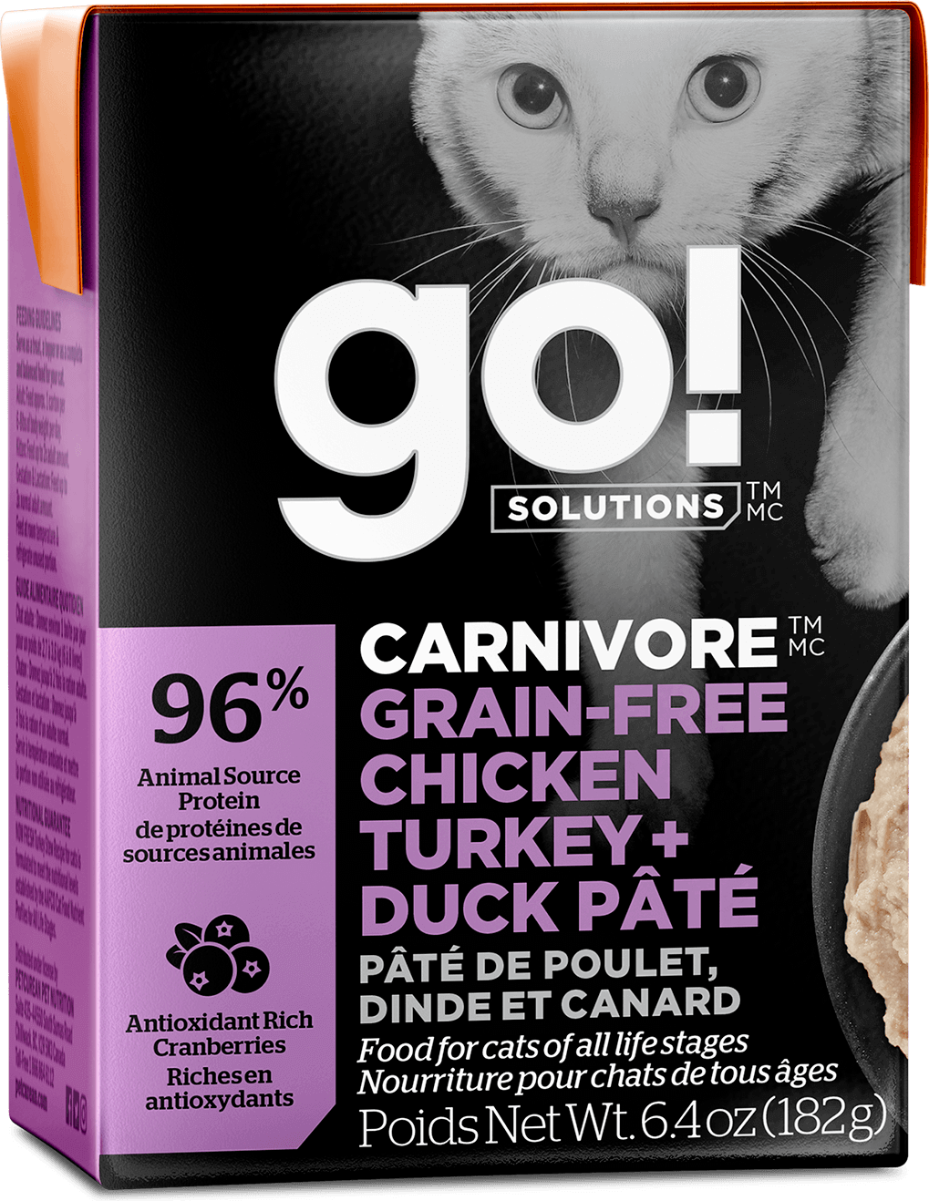GO! Solutions Carnivore Grain-Free Chicken, Turkey + Duck Pâté